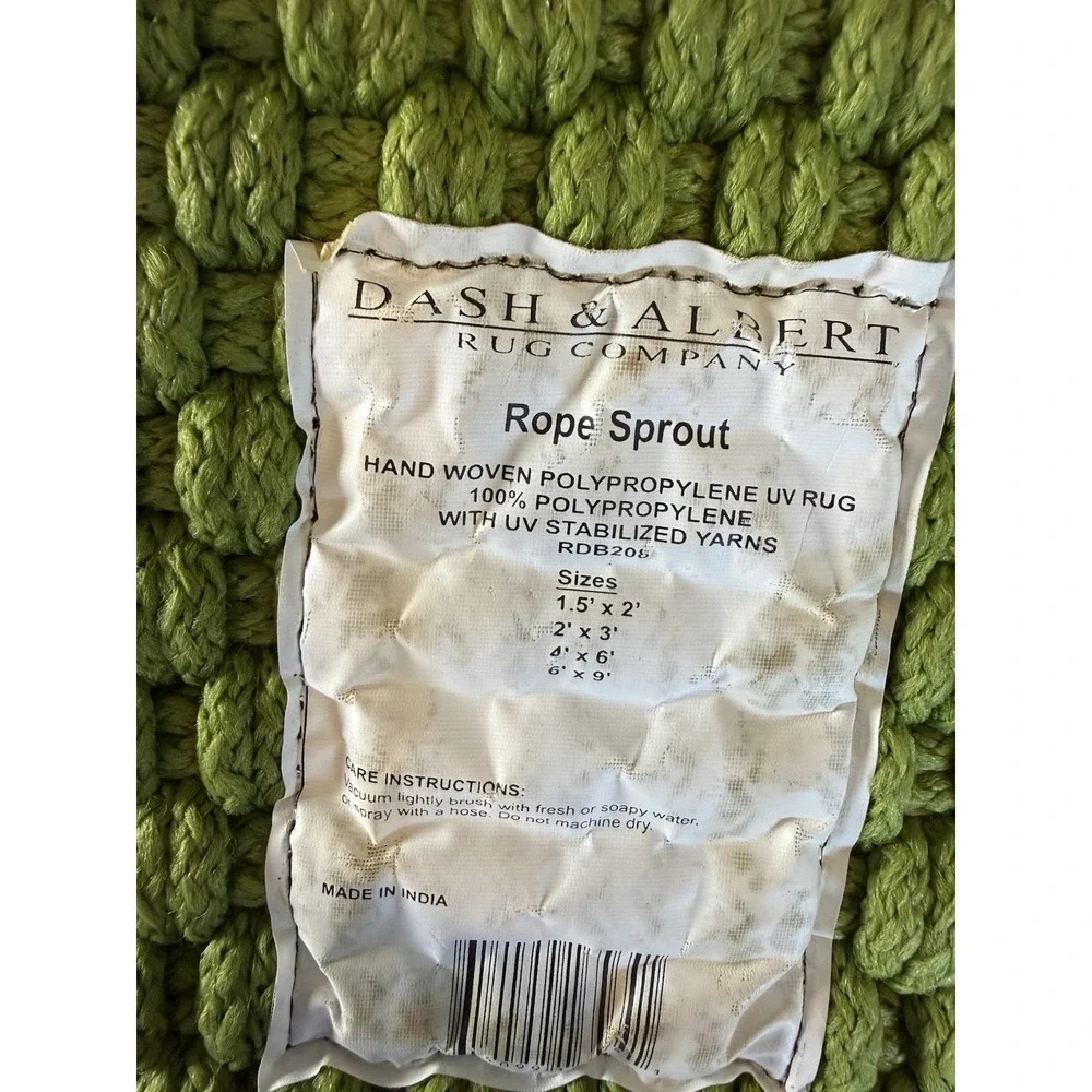 Dash & Albert Rope Rug Swatches Lot Of 2 Sprout & Charcoal Woven Polypropylene